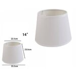 Abat - jour cylindrique conique de remplacement pour lampe et applique en tissu tnt - 14  - blanc