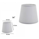 Abat - jour cylindrique conique de remplacement pour lampe et applique en tissu tnt - 14  - gris
