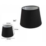 Abat - jour cylindrique conique de remplacement pour lampe et applique en tissu tnt - 14  - noir