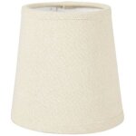 Abat - jour - rond - beige lin - pour lampe - base 10 cm - pince ampoule