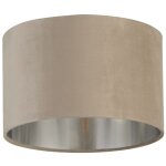 Abat - jour pour suspensions en tissu � 28 cm en argent taupe bross� abat - jour rond moderne en verre ...