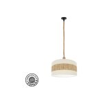 Fabrilamp - abrila akunadecor pendentif avec abat - jour modle nicaragua blanc avec corde