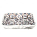 Ac - deco - bain d'oiseau � carreaux portugais - 26 x 26 x h 5, 5 cm - livraison gratuite