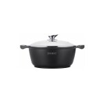 Marmite avec revtement antiadhsif effet marbre - d 32 cm - noir - livraison gratuite
