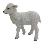 Ac - deco - statuette d'agneau debout petite taille - l 27, 6 x p 11, 2 x h 29, 3 cm - polyrsine - livraison ...