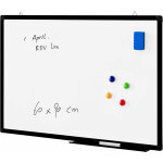 Tableau blanc mmo magntique, cadre en aluminium, avec 1 marqueur et porte - marqueur, pour ecole, cuisine, ...