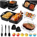 Accessoires air fryer ninja dual 10, 4l, 15pcs accessoires air fryer pour ninja foodi double zone af500eu, ...