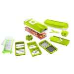 Accessoires cuisine et cuisson, (12 pcs. ) en vert - coupe - lgumes pour cubes, btonnets, tranches, ...