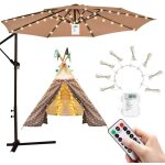 Accessoire pour parasol, 104 leds lampes pour parasol avec tlcommande, 8 modes lampe parasol de patio ...