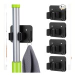 Accroche balai mural, 6 pi�ces support balais mural, porte balais acier inoxydable pour balai � moppe, ...