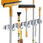 Accroche balai mural, porte balais en acier inoxydable, support cintre de rangement pour cuisine, buanderie, ...