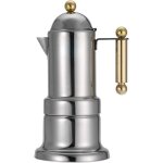 Acier inoxydable 200ml sur la cuisini�re cafeti�re durable espresso pot argent moka pot avec soupape ...
