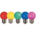 Tibelec - lot 5 ampoules led sph�riques multicouleur e27 diam. 45mm, 0. 7w, 30 lumens, rvb, plastique ...