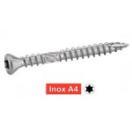 Acton - vis terrasse t�te frais�e bomb�e six lobes - double filet - inox a4 4, 5x50 mm - bo�te de 200 ...