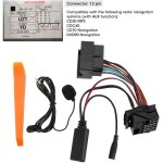 Adaptateur 5. 0 aux in, adaptateur de c�ble de musique de voiture 12 broches avec microphone mains libres, ...