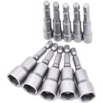 Adaptateurs douille visseuse 10pcs 6 - 19mm - hexagonaux en acier chrome vanadium - pour tournevis / ...