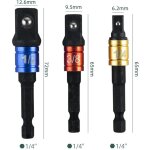 Adaptateur porte douilles 1 / 4' 3 / 8' 1 / 2' adaptateur porte douille pour visseuse � choc adaptateur ...