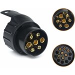 Adaptateur prise remorque 7 broches vers 13 pins pour voiture tracteur caravane porte v�lo attelage