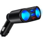 Adaptateur rpartiteur allume - cigare, double chargeur de voiture usb, 2 prises 12 v / 24 v avec interrupteur ...