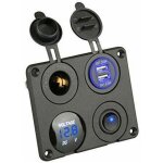 Adaptateur voiture 4 en 1, panneau de commutateur de charge usb double, prise 12 v avec voltm�tre led, ...