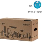 Fibatape classic - lot de 12 bandes  joint autocollantes pour plaque de pltre 48 mm x 90 m - adfors ...