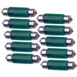 10 ampoules navettes - 12v - 5w - t11 - 35mm - vert - c5w 10 ampoules navettes - 12v - 5w - t11 - 35mm - vert - c5w