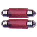 2 ampoules navettes - 12v 10w - t11x35 - rouge - c5w