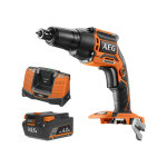 Aeg - pack 18v - visseuse plaquiste brushless - batterie 4. 0 ah - chargeur