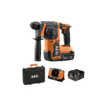 Aeg - perforateur burineur sds + bbh18bl2 - 502c - 18v brushless - 2 batteries 5, 0ah - chargeur