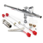 Wiltec - kit pistolet arographe professionnel modle 136 type t ? action double da ? avec buses 0, 2 ...