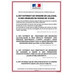 Affichage obligatoire ? interdiction de vente d?alcool aux mineurs ? d�bits de boisson ? pr�vention alcool ...