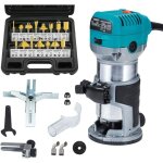 Affleureuse d�fonceuse trimmer router fraiseuse �lectrique outil � bois 710w pince 8mm 6. 35mm + coffret ...