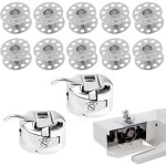 Lot de 10 cannettes de machine  coudre en mtal + 2 bote  cannette pour machines toyota, brother janome, ...