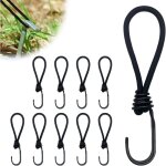 Lot de 10 tendeurs en avec crochets - 15 cm - tendeur polyvalent avec crochet - pour bches de camping, ...