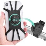 Ahlsen 2 pcs support tlphone vlo [rotation  360 ], base amovible adapte garmin gps, universel silicone ...