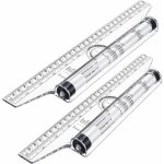 Ahlsen - 2 pièces en plastique règle de roulement de mesure, règle de rouleau de dessin, règle parallèle, ... Ahlsen - 2 pièces en plastique règle de roulement de mesure, règle de rouleau de dessin, règle parallèle, ...