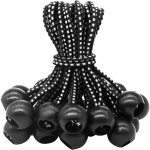 Ahlsen - lot de 25 tendeurs en caoutchouc avec boule (noir et blanc 150 mm) pour tentes, bches, affiches, ...