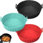 Ahlsen - 3 pcs moule silicone, 20cm accessoires pour friteuse à air comprimé de 3 à 5 litres, pour ninja ... Ahlsen - 3 pcs moule silicone, 20cm accessoires pour friteuse à air comprimé de 3 à 5 litres, pour ninja ...