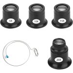 Ahlsen lot de 4 loupes de bijoutier loupe d'horloger 5x 10x 15x 20x oeil portant des loupes bijoutier ...