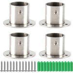Ahlsen 4 x support barre penderie avec vis, support de bride pour penderie, support de tringle  rideau ...