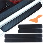 Ahlsen 4pcs autocollant en carbone 4d film adh�sif pour protection seuil porte de voiture auto universel ...