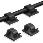 Ahlsen - 50 pcs clips c�bles, attache cable adhesif rangement de accroche cable fixation auto collant, ...