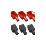 Lot de 6 cache - bornes de batterie isolants en caoutchouc souple pour bateau, voiture, moto, camion ...