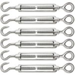 Ahlsen - 6 pices tendeur cable m6 tendeur cable inox 304 rglable crochet de ridoir et oeil pour tendeur ...