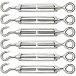 Ahlsen - 6 pices tendeur cable m6 tendeur cable inox 304 rglable crochet de ridoir et oeil pour tendeur ...
