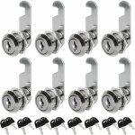 Lot de 8 serrures bote aux lettres universelle, 30mm serrure armoire metallique, barillet boite aux ...