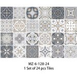 Autocollants carrelage salle de bain et cuisine 24 pièces 15x15 cm décoration murale adhésive en pvc ... Autocollants carrelage salle de bain et cuisine 24 pièces 15x15 cm décoration murale adhésive en pvc ...