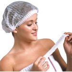 Ahlsen charlottes jetables pour cheveux 100 pi�ces (blanc) - bouffants respirants et r�sistants masque ...