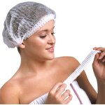 Ahlsen charlottes jetables pour cheveux 100 pices (blanc) - bouffants respirants et rsistants masque ...
