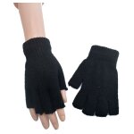 Gants d'hiver demi - doigts mitaines tricotes sans doigts gants extensibles chauds pour hommes et femmes ...